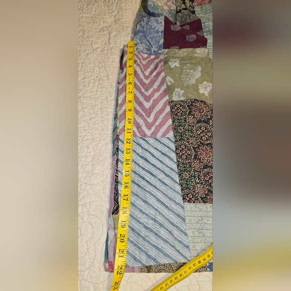 Women's Pol S Oversized Colorful Patchwork Jumpsuit Boho Cottagecore - Picture 6 of 6